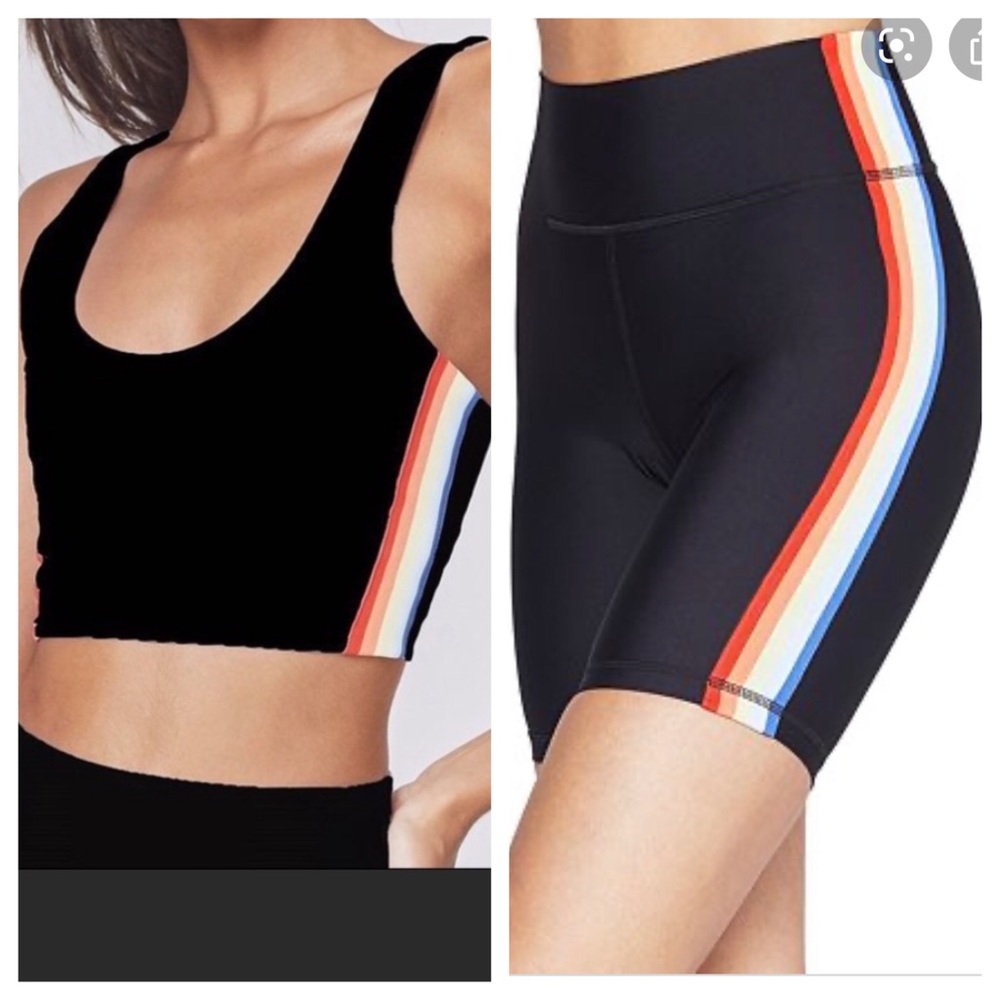 MATCHING SET! rainbow biker shorts/sports bra